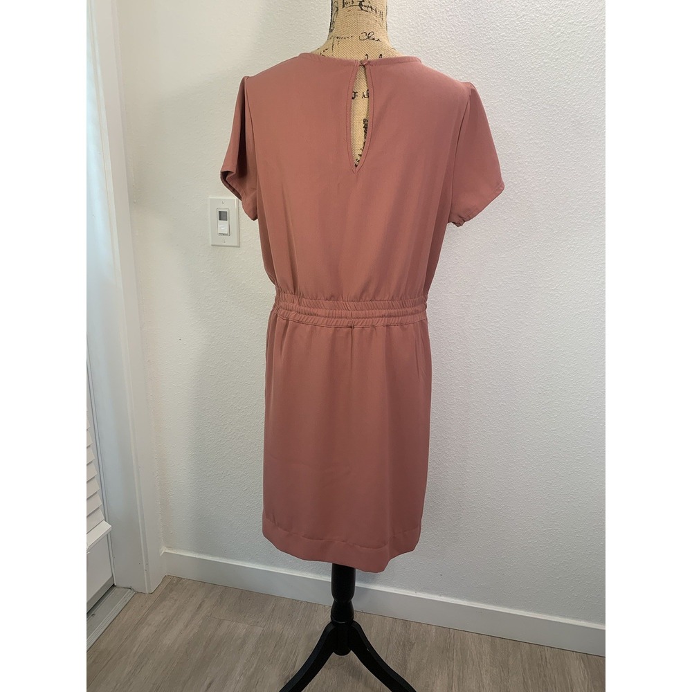 (F-186)32° Cool Women’s Pink Dress Size L Short Sleeve Drawstring Waist Pockets - Picture 4 of 8